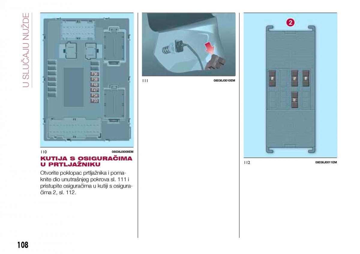 Fiat Tipo sedan vlasnicko uputstvo / page 110