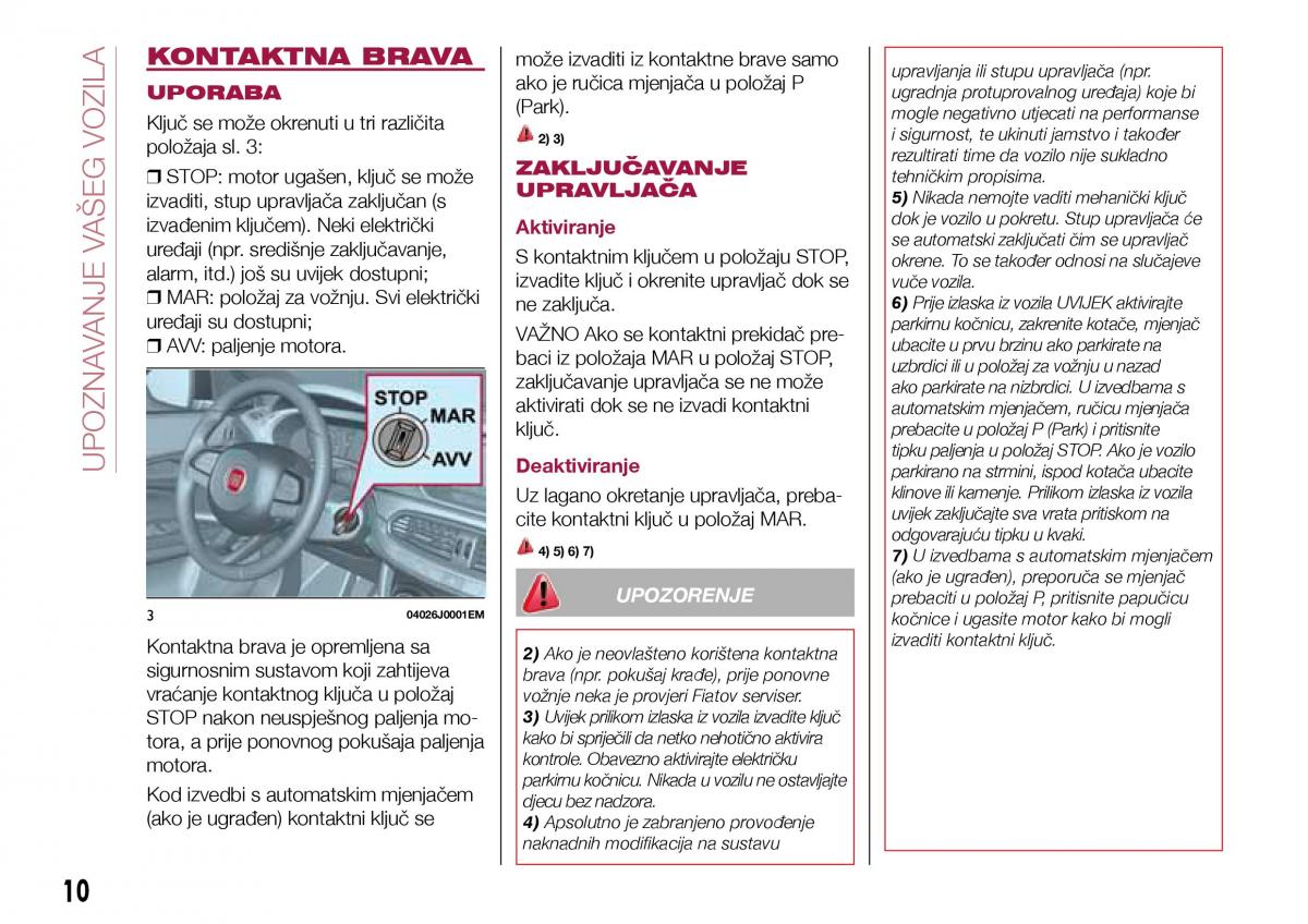 Fiat Tipo sedan vlasnicko uputstvo / page 12