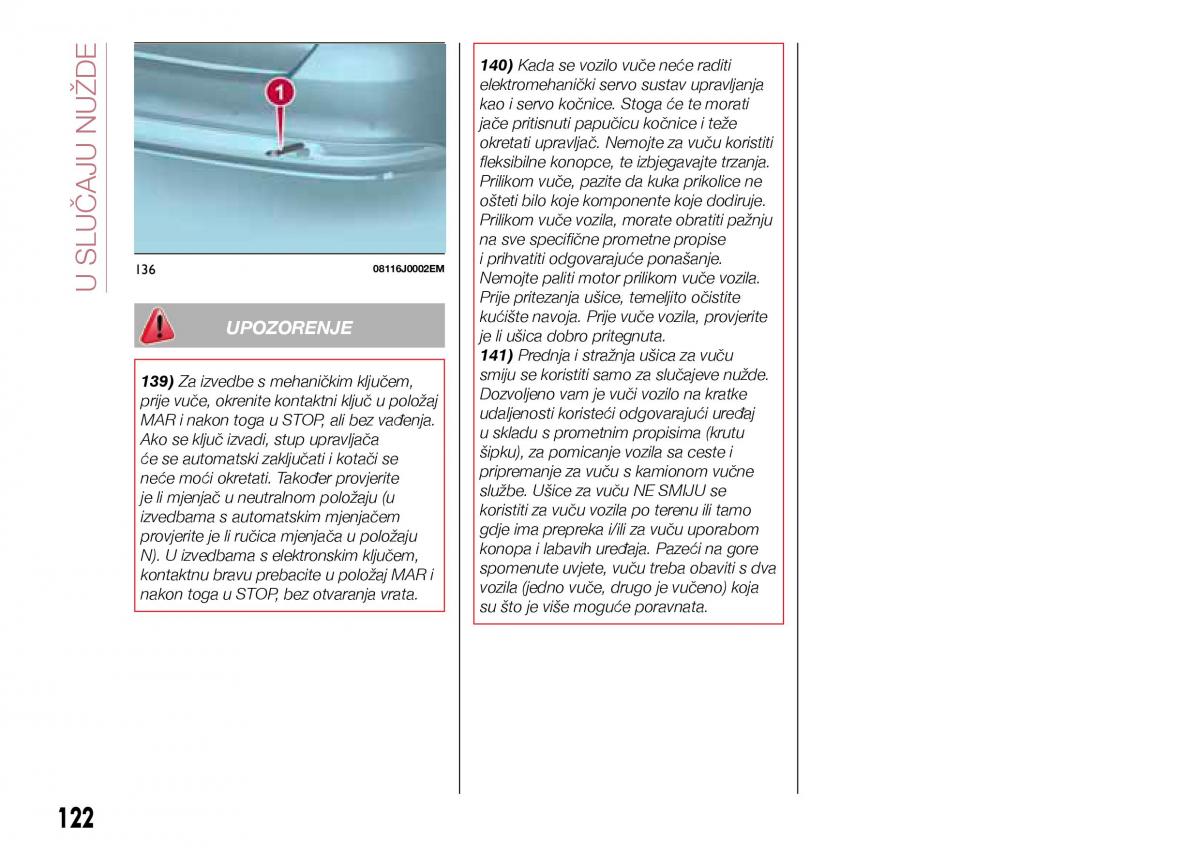 Fiat Tipo sedan vlasnicko uputstvo / page 124