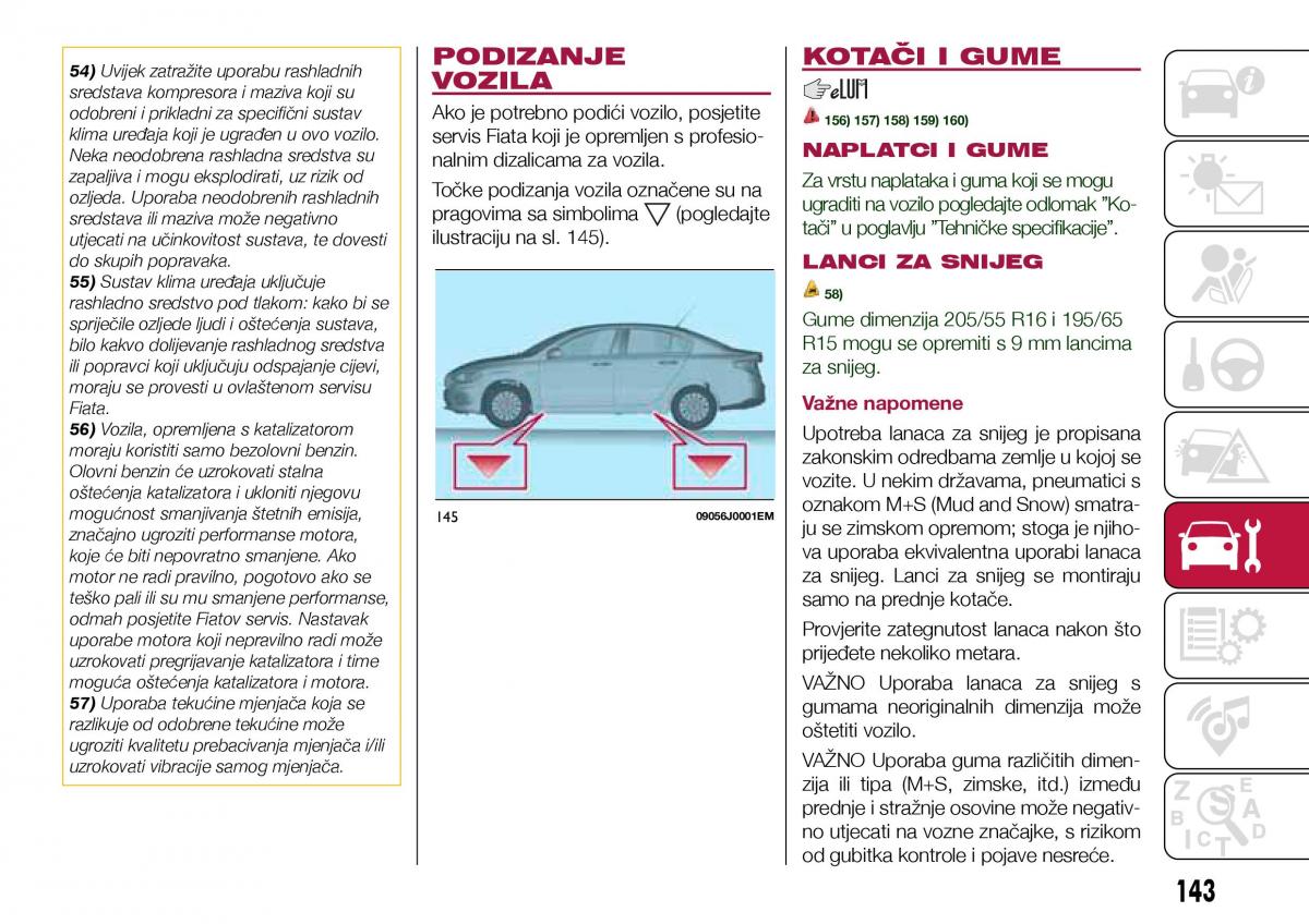 Fiat Tipo sedan vlasnicko uputstvo / page 145