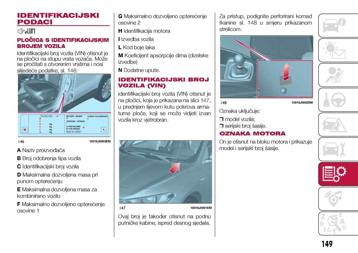 Fiat Tipo sedan vlasnicko uputstvo / page 151