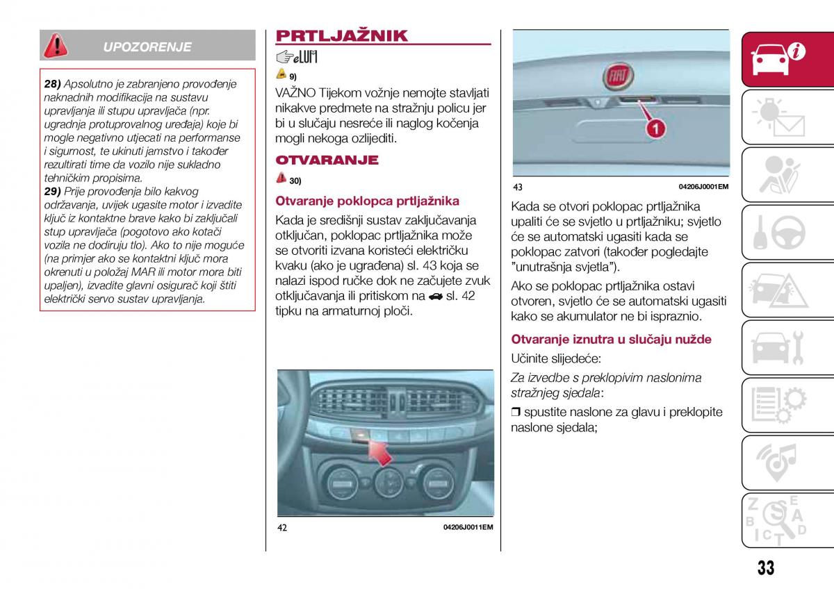 Fiat Tipo sedan vlasnicko uputstvo / page 35