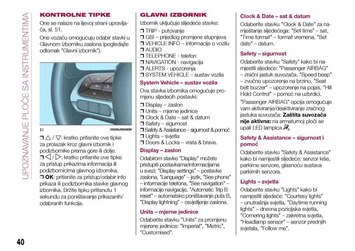 Fiat Tipo sedan vlasnicko uputstvo / page 42