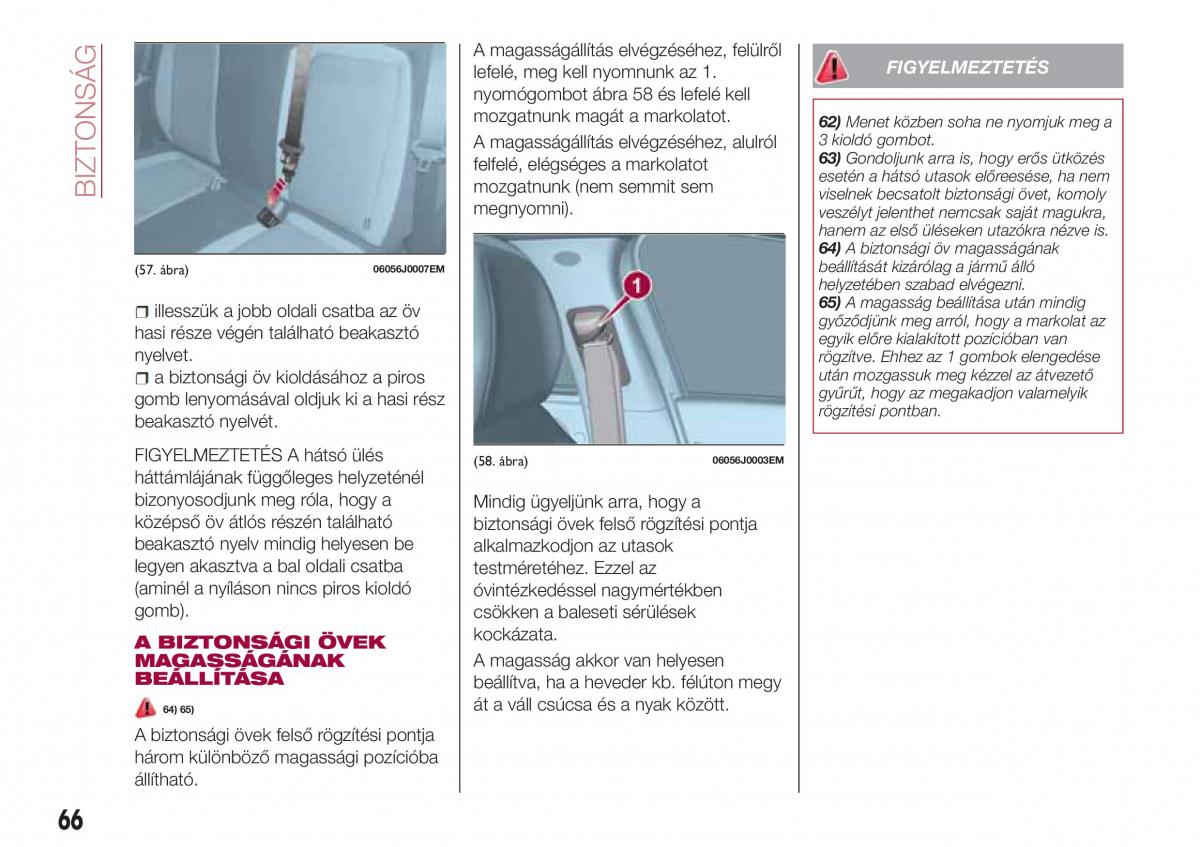 Fiat Tipo sedan Kezelesi utmutato / page 68