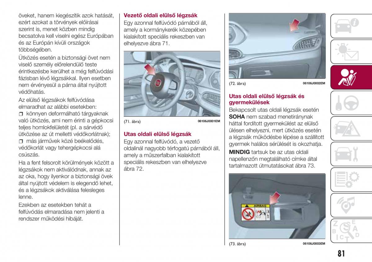 Fiat Tipo sedan Kezelesi utmutato / page 83