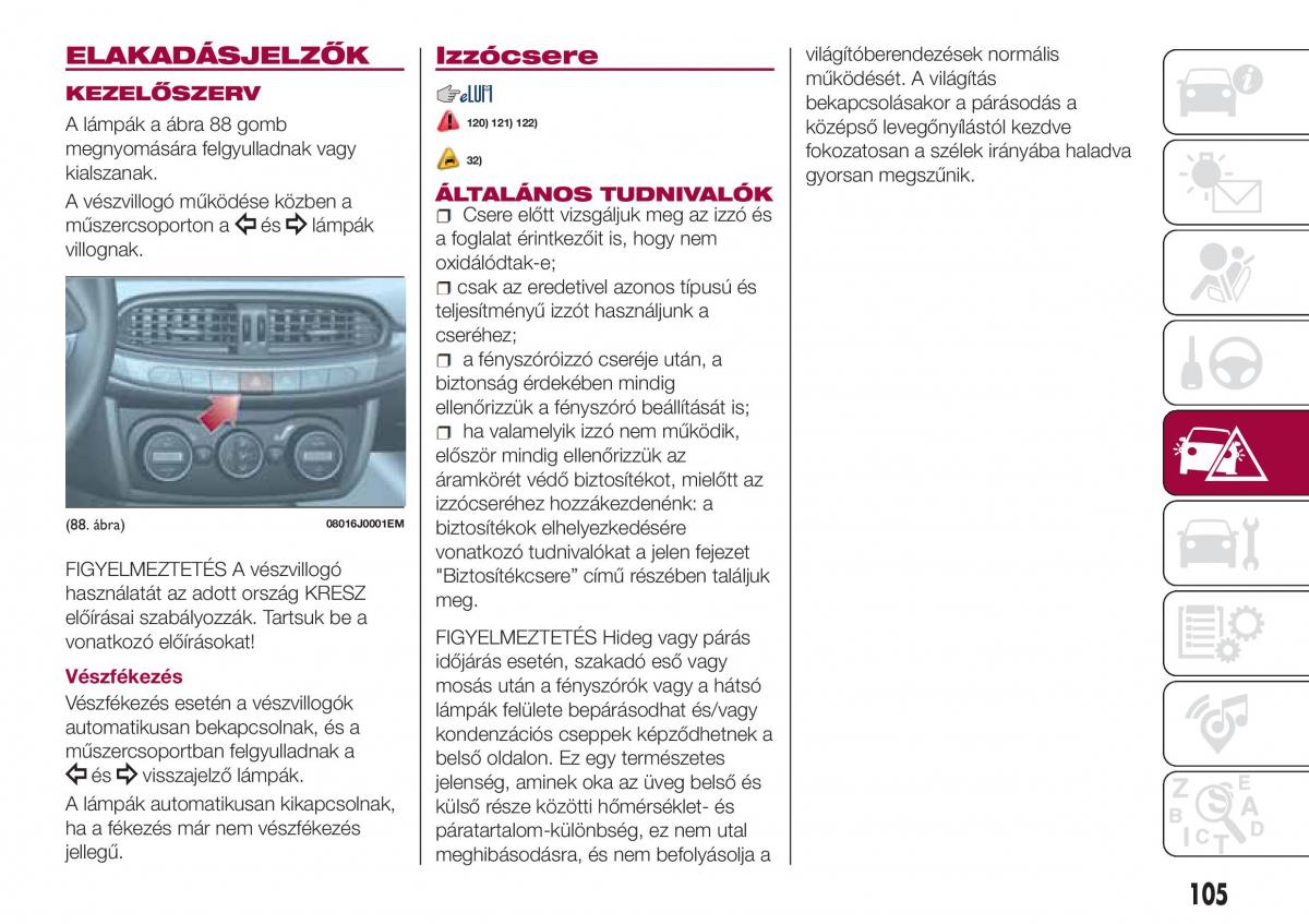 Fiat Tipo sedan Kezelesi utmutato / page 107