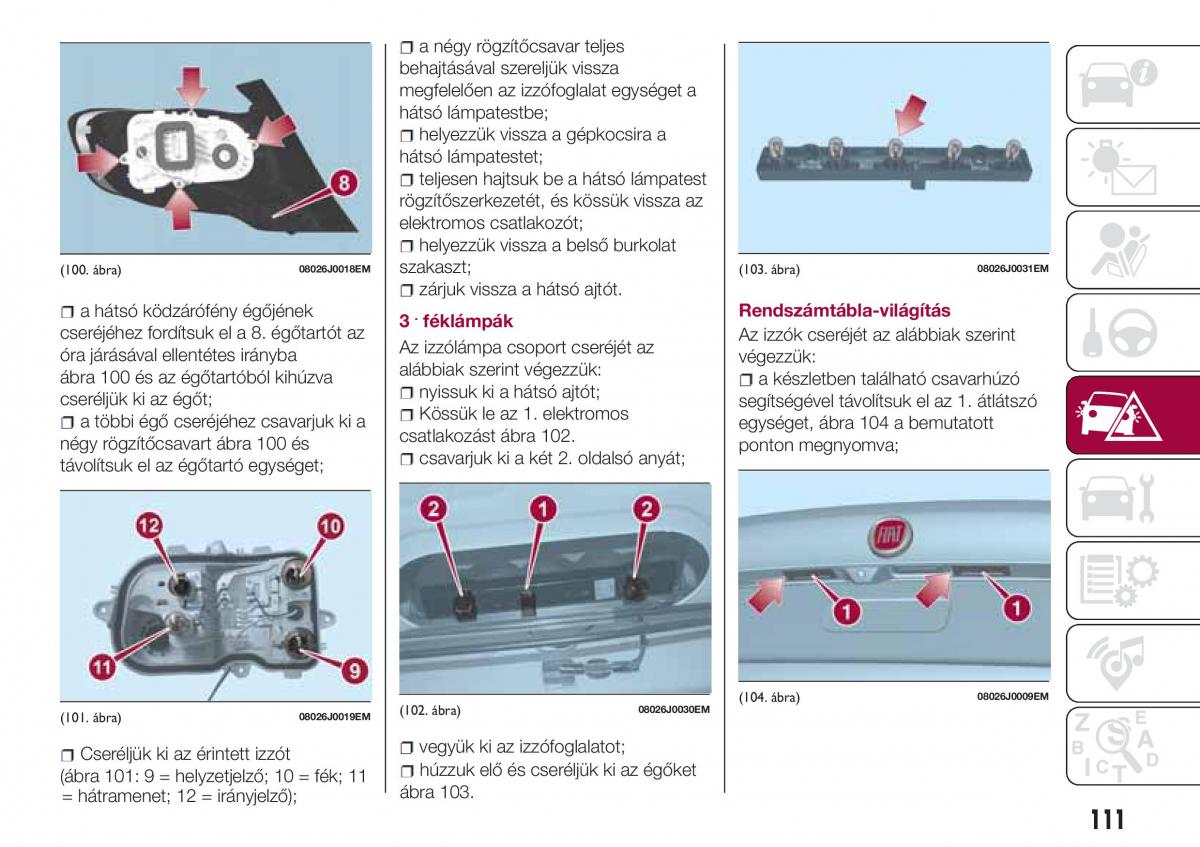 Fiat Tipo sedan Kezelesi utmutato / page 113