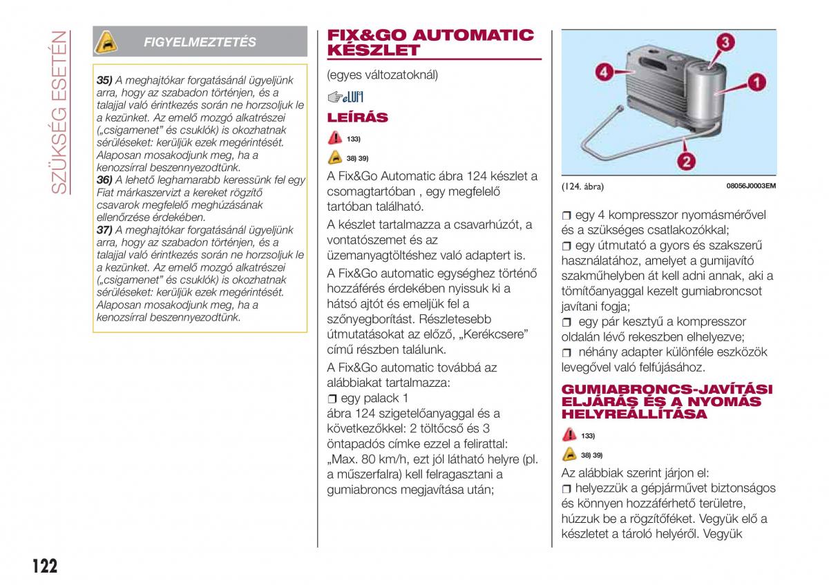 Fiat Tipo sedan Kezelesi utmutato / page 124