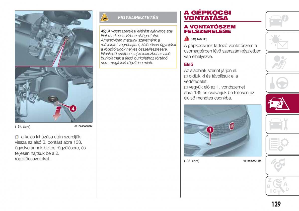 Fiat Tipo sedan Kezelesi utmutato / page 131