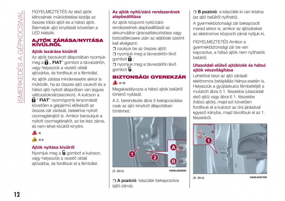 Fiat Tipo sedan Kezelesi utmutato / page 14