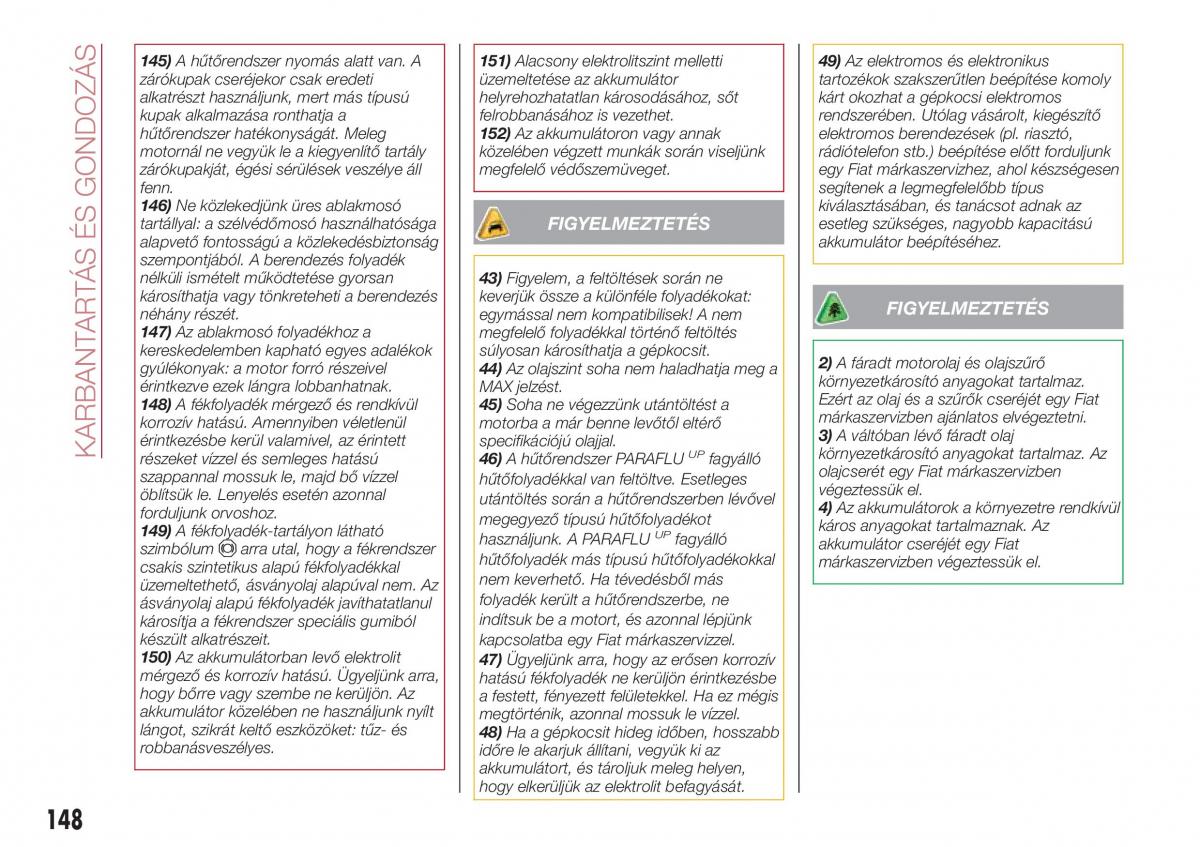 Fiat Tipo sedan Kezelesi utmutato / page 150