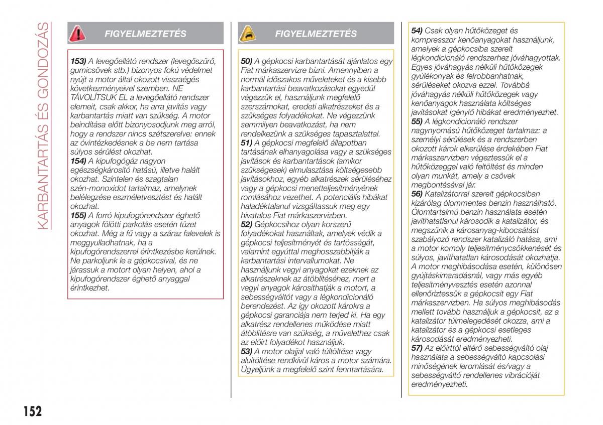 Fiat Tipo sedan Kezelesi utmutato / page 154