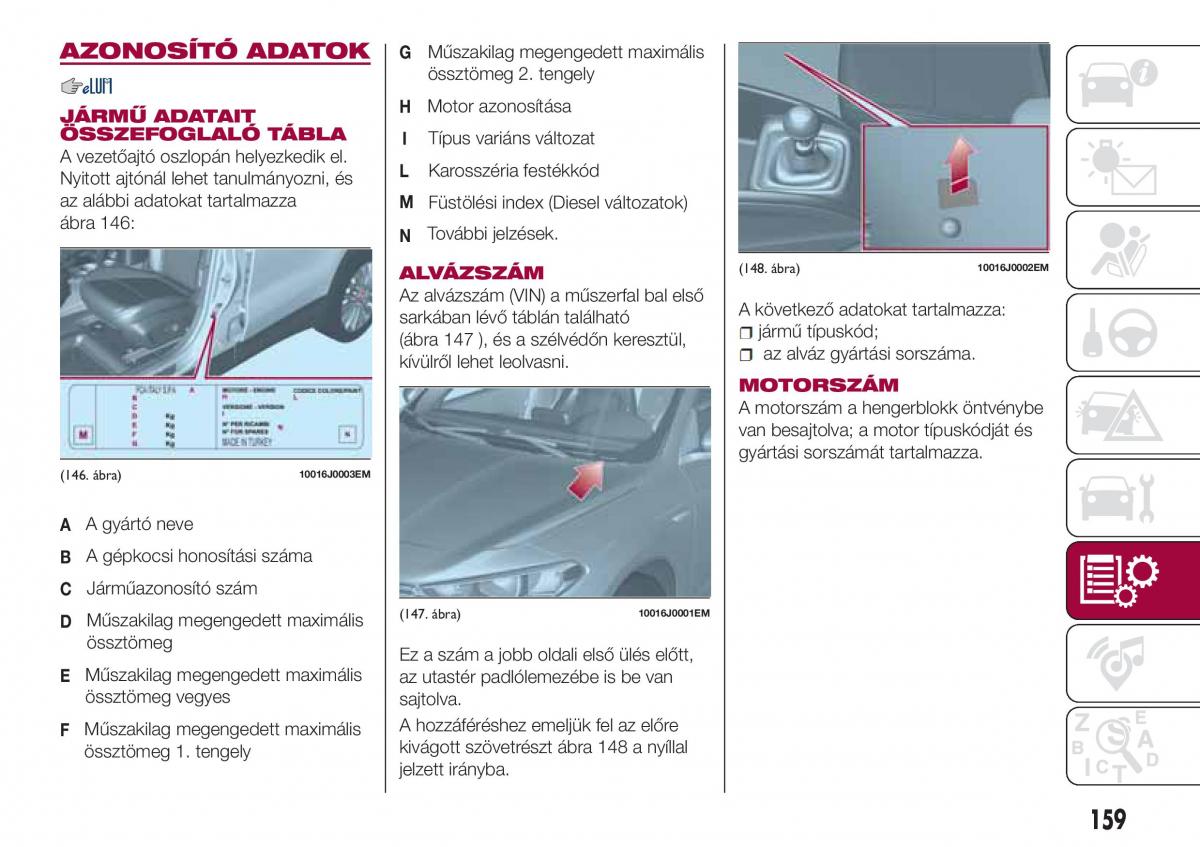 Fiat Tipo sedan Kezelesi utmutato / page 161