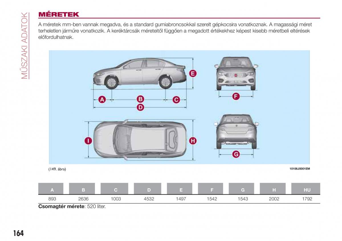 Fiat Tipo sedan Kezelesi utmutato / page 166