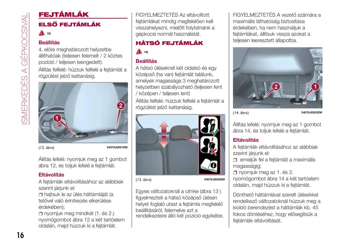 Fiat Tipo sedan Kezelesi utmutato / page 18