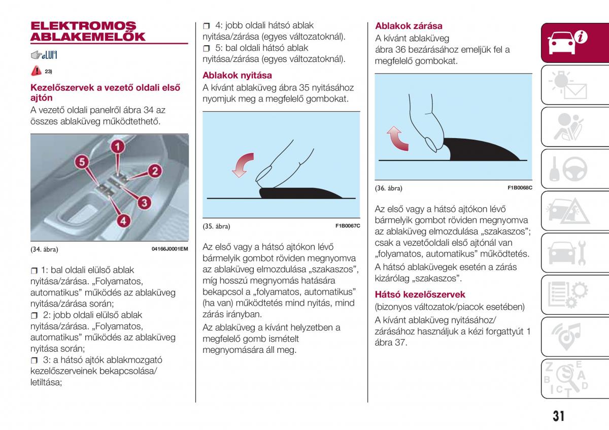 Fiat Tipo sedan Kezelesi utmutato / page 33