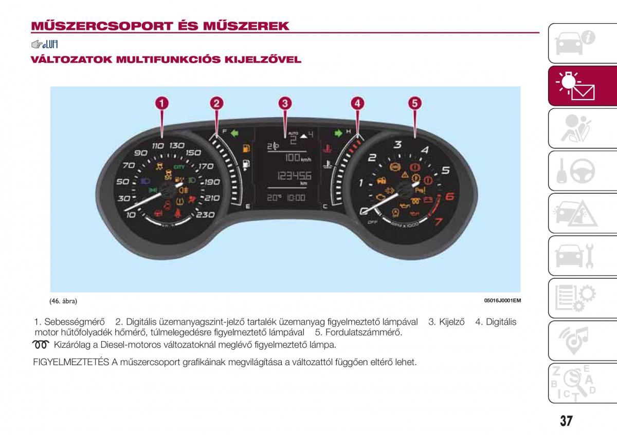 Fiat Tipo sedan Kezelesi utmutato / page 39