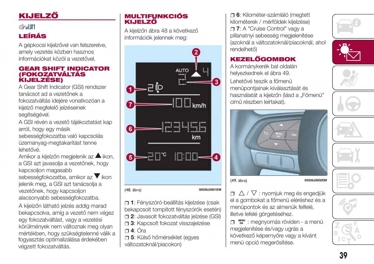 Fiat Tipo sedan Kezelesi utmutato / page 41