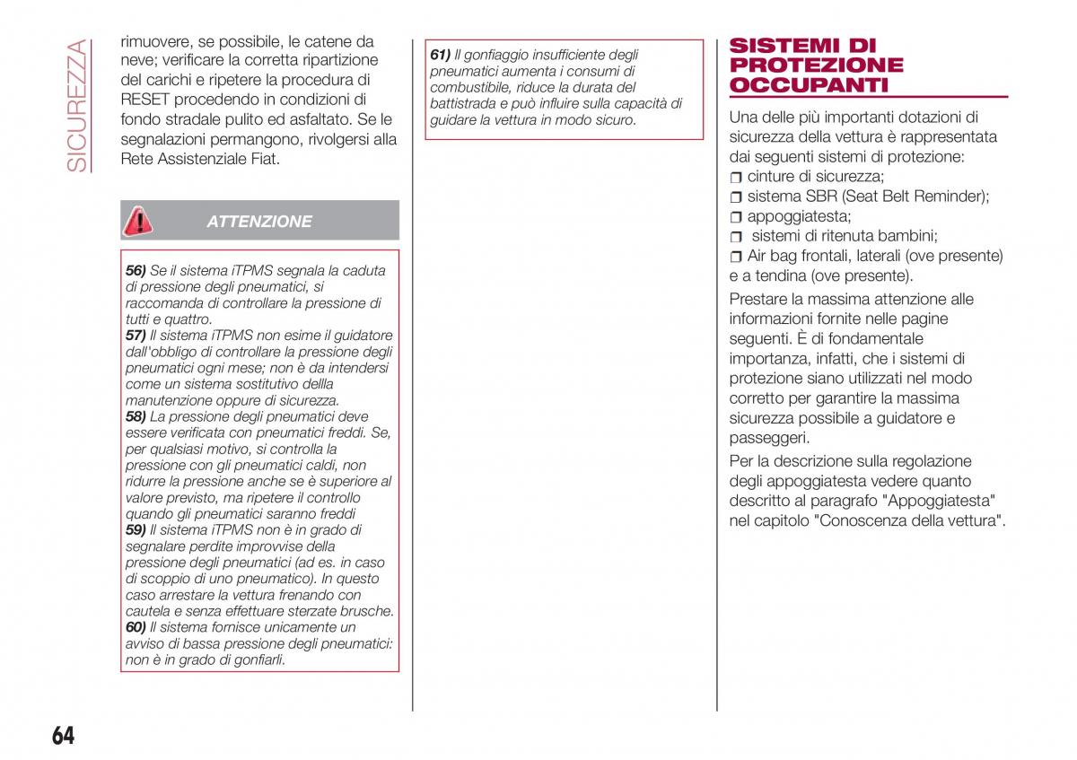 Fiat Tipo sedan manuale del proprietario / page 66