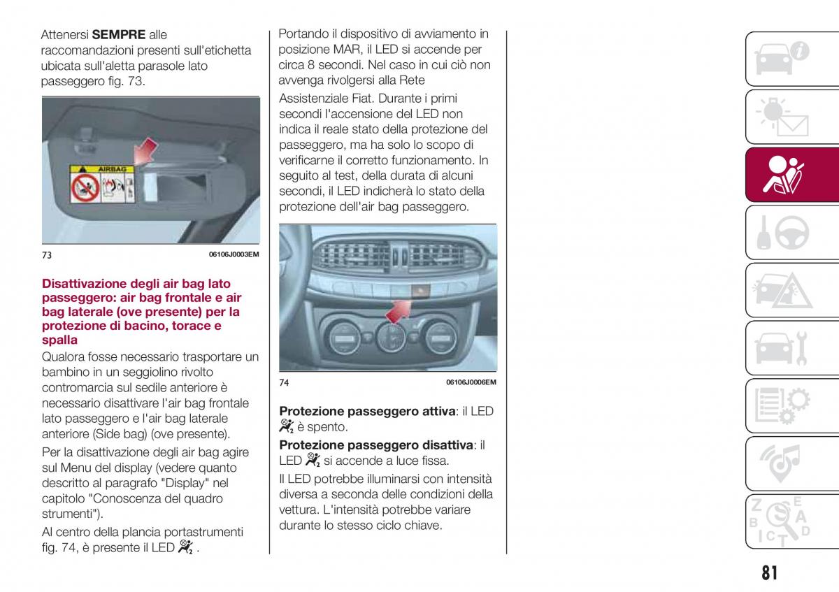 Fiat Tipo sedan manuale del proprietario / page 83