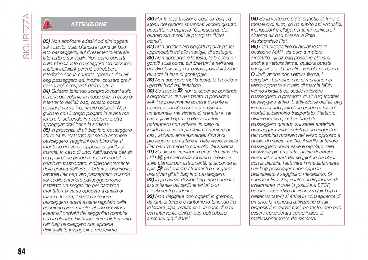 Fiat Tipo sedan manuale del proprietario / page 86