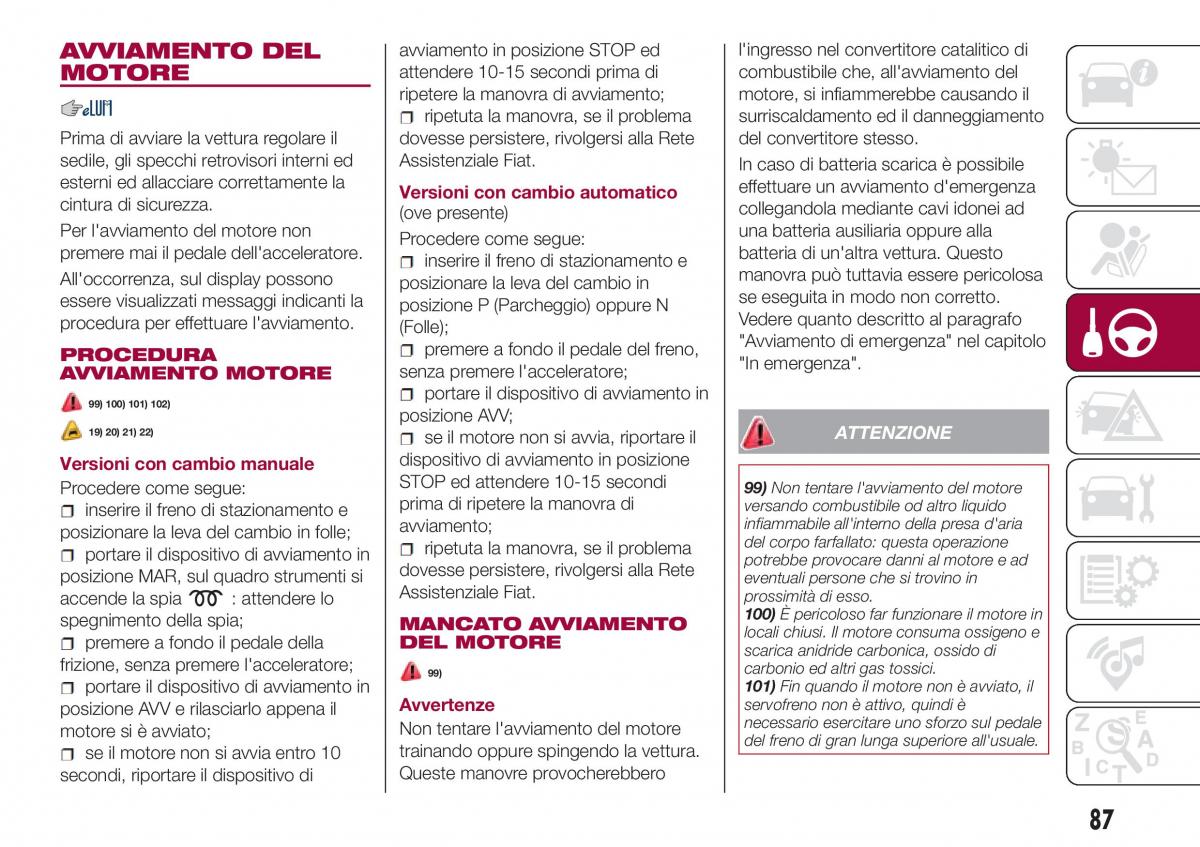 Fiat Tipo sedan manuale del proprietario / page 89