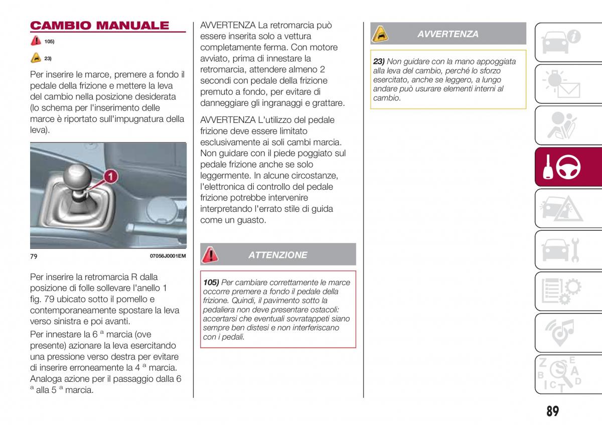 Fiat Tipo sedan manuale del proprietario / page 91