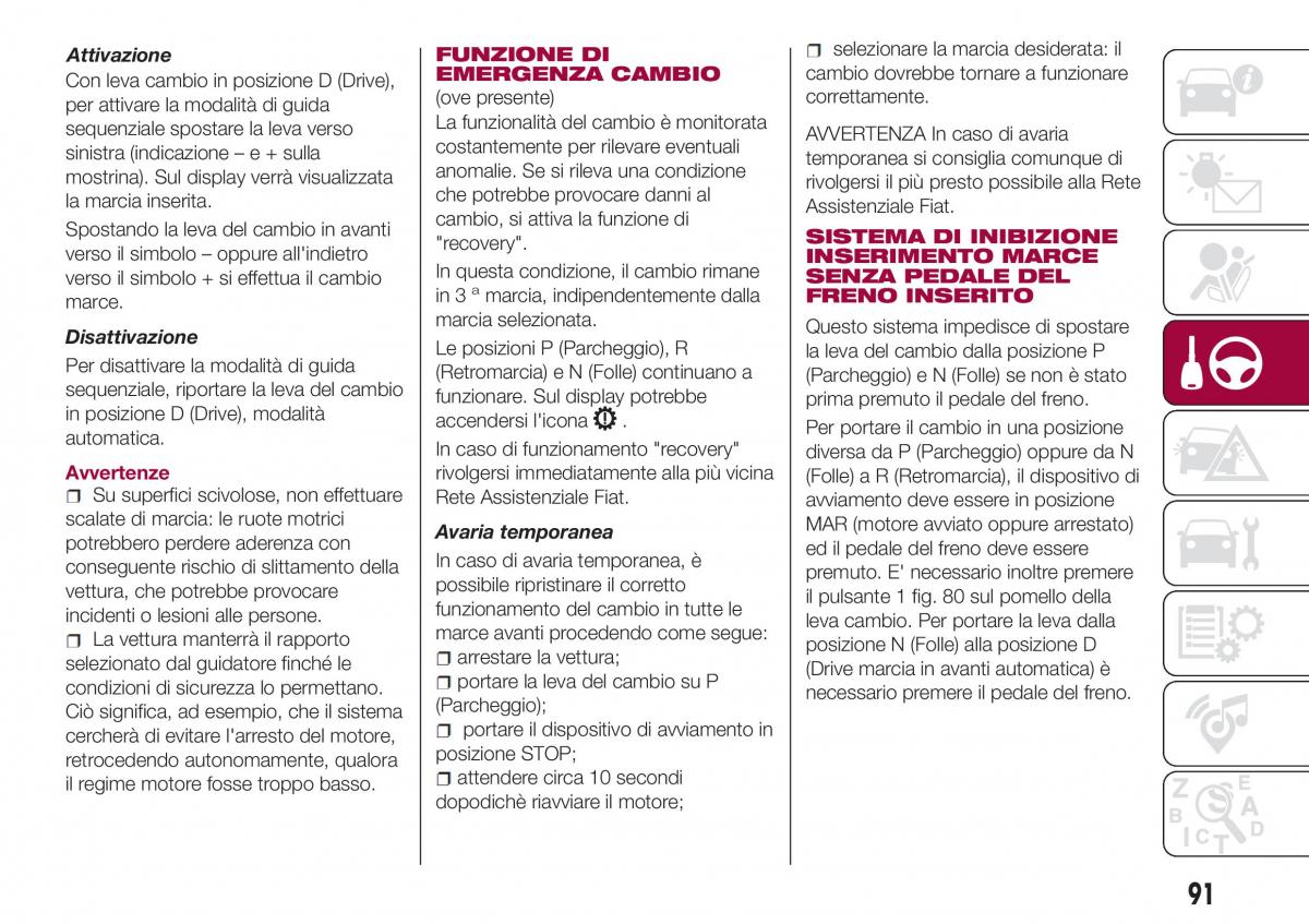 Fiat Tipo sedan manuale del proprietario / page 93