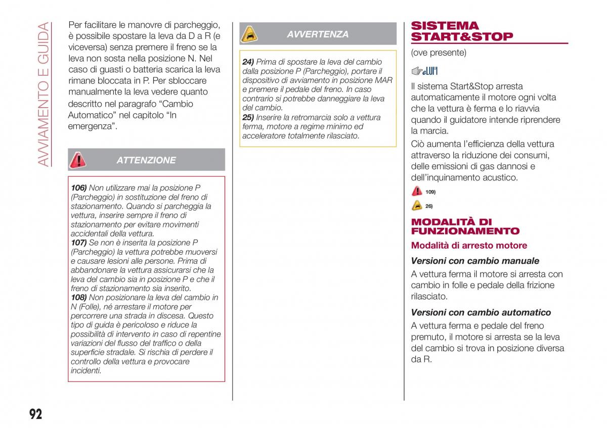 Fiat Tipo sedan manuale del proprietario / page 94