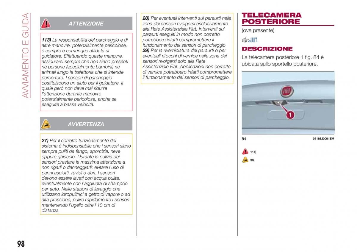 Fiat Tipo sedan manuale del proprietario / page 100