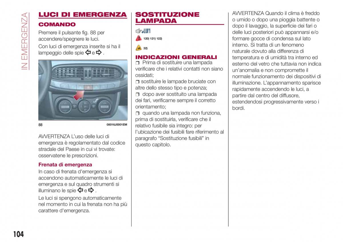 Fiat Tipo sedan manuale del proprietario / page 106