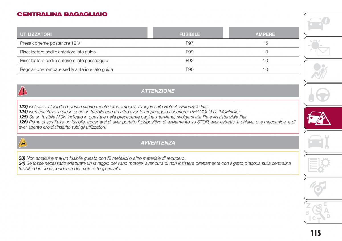 Fiat Tipo sedan manuale del proprietario / page 117