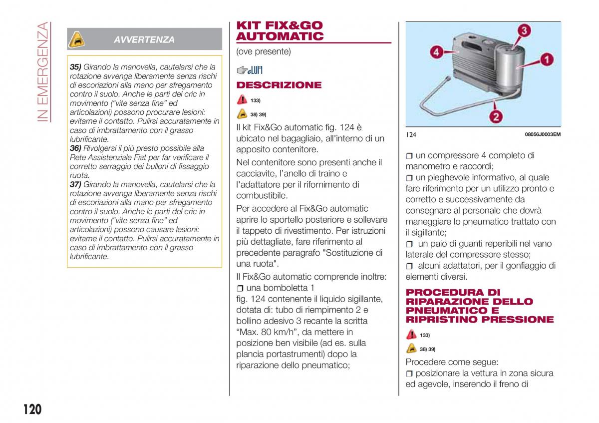 Fiat Tipo sedan manuale del proprietario / page 122