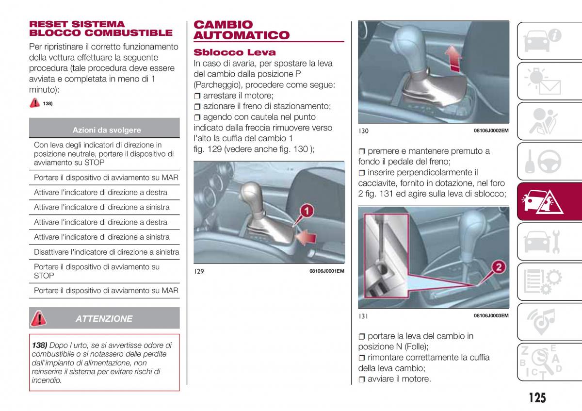 Fiat Tipo sedan manuale del proprietario / page 127