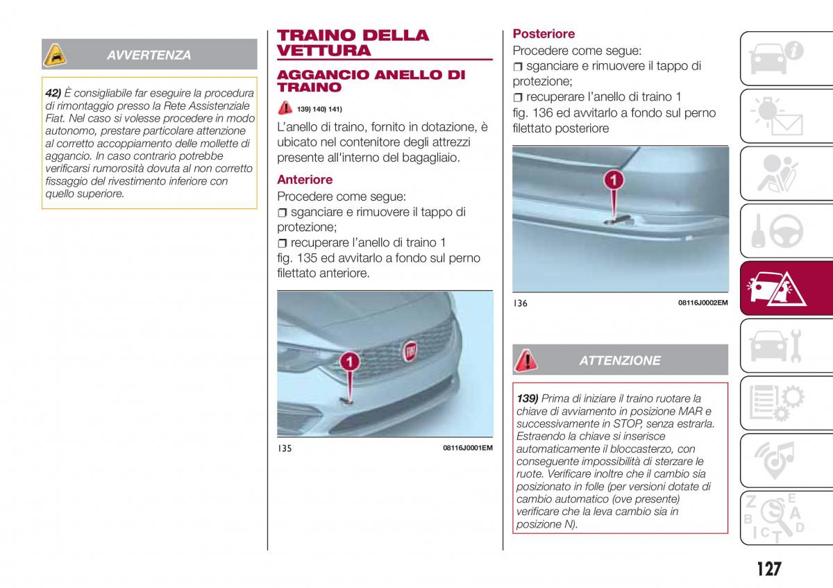 Fiat Tipo sedan manuale del proprietario / page 129