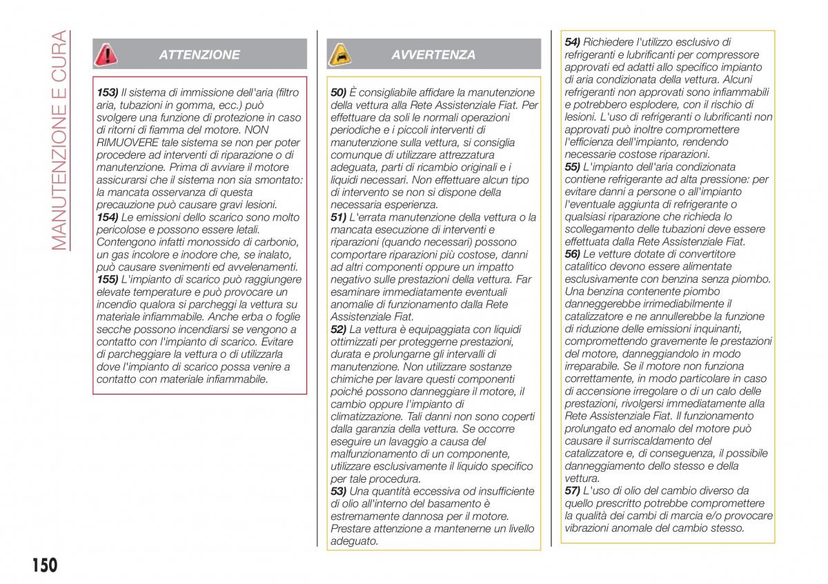 Fiat Tipo sedan manuale del proprietario / page 152