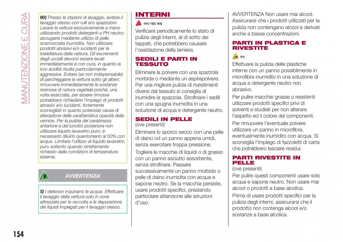 Fiat Tipo sedan manuale del proprietario / page 156