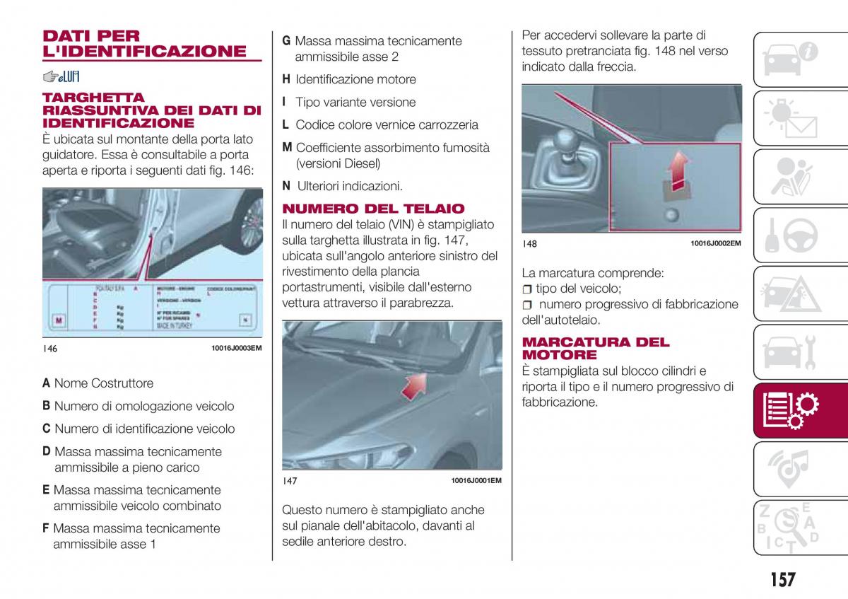 Fiat Tipo sedan manuale del proprietario / page 159