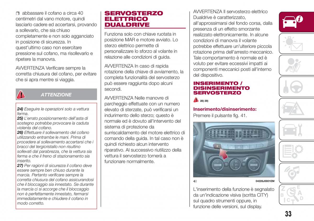 Fiat Tipo sedan manuale del proprietario / page 35