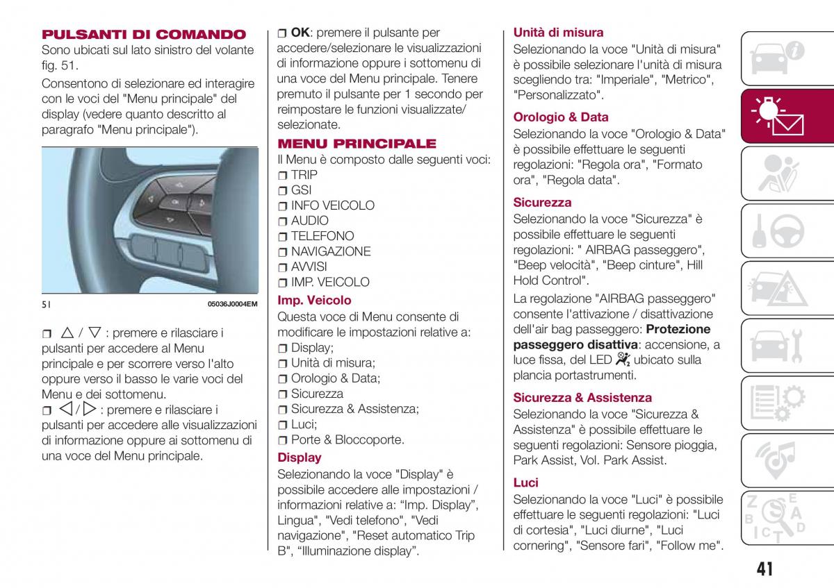 Fiat Tipo sedan manuale del proprietario / page 43