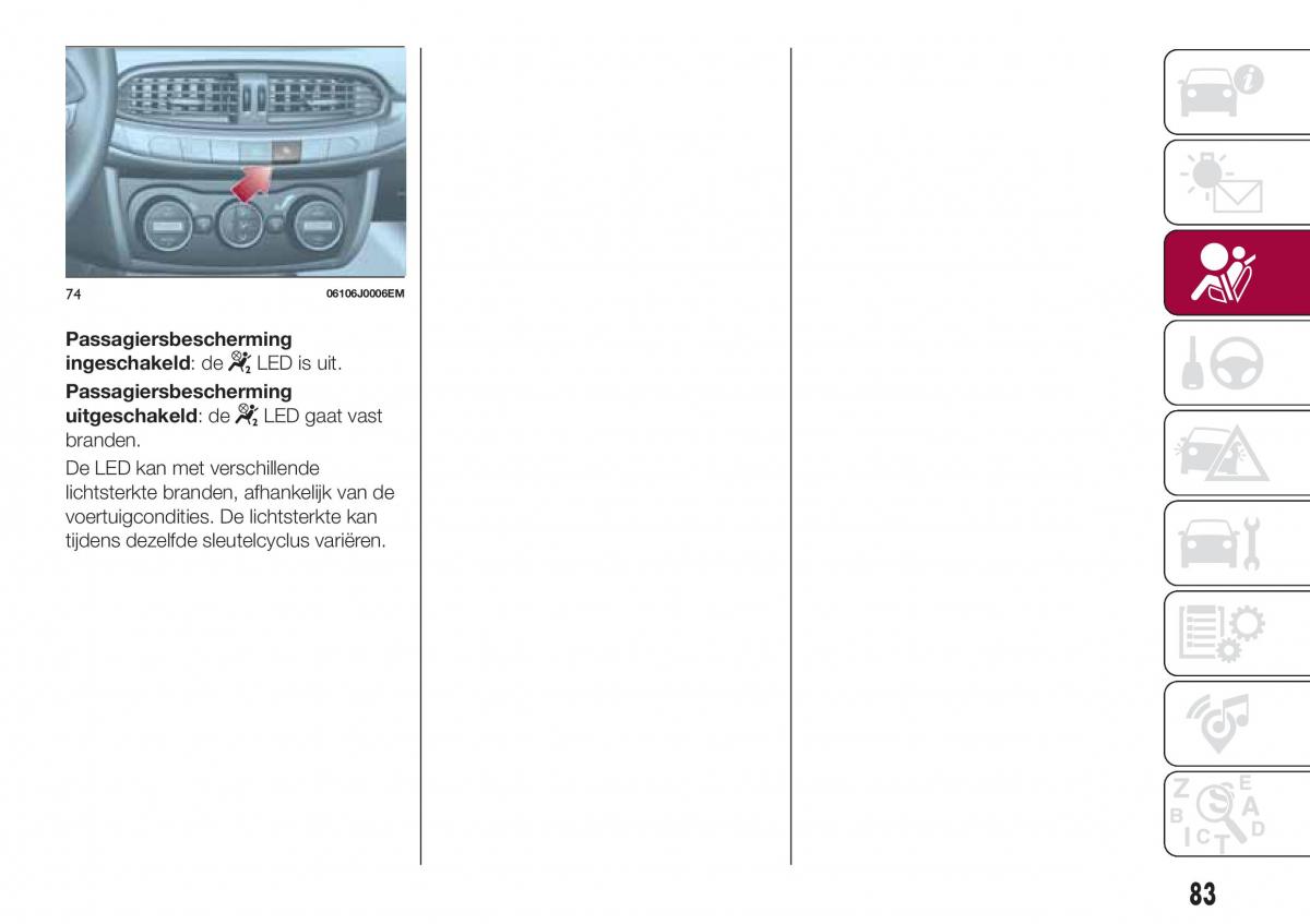 Fiat Tipo sedan handleiding / page 85