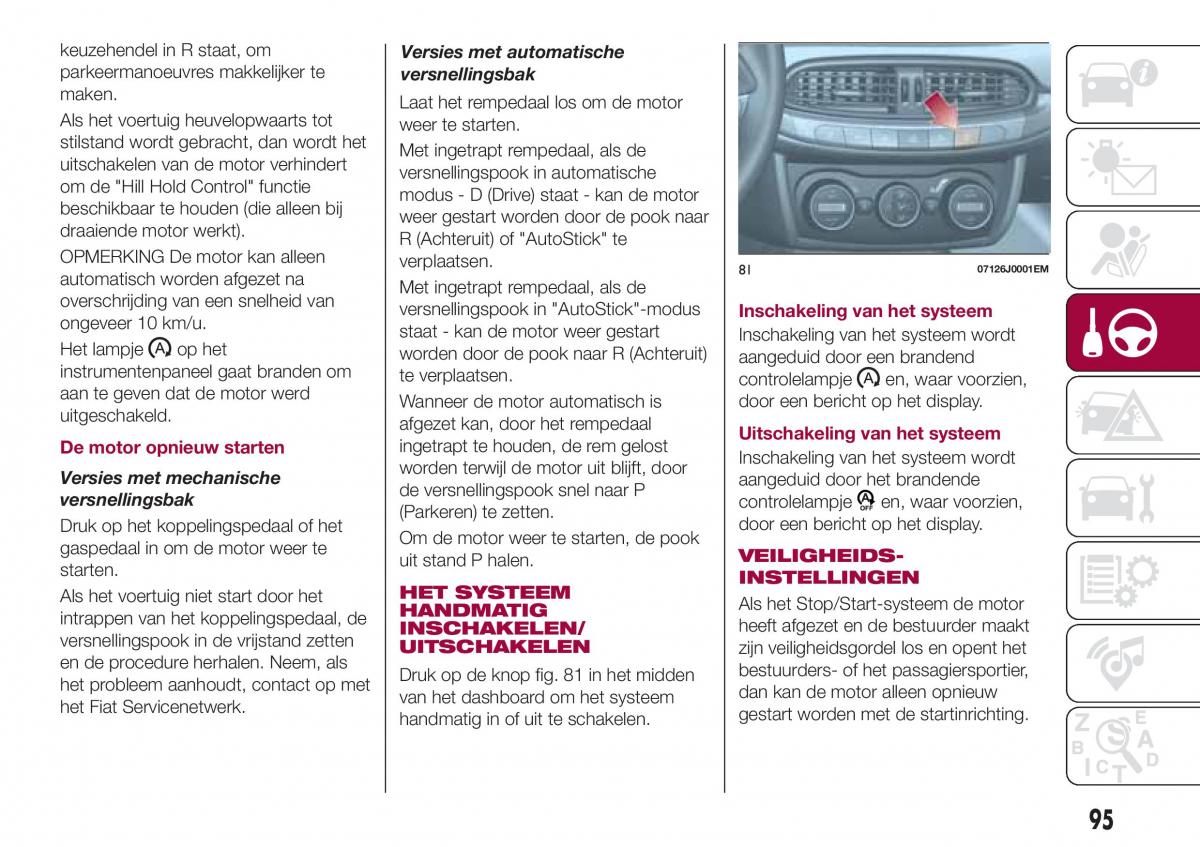 Fiat Tipo sedan handleiding / page 97