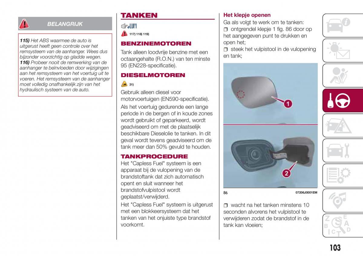 Fiat Tipo sedan handleiding / page 105