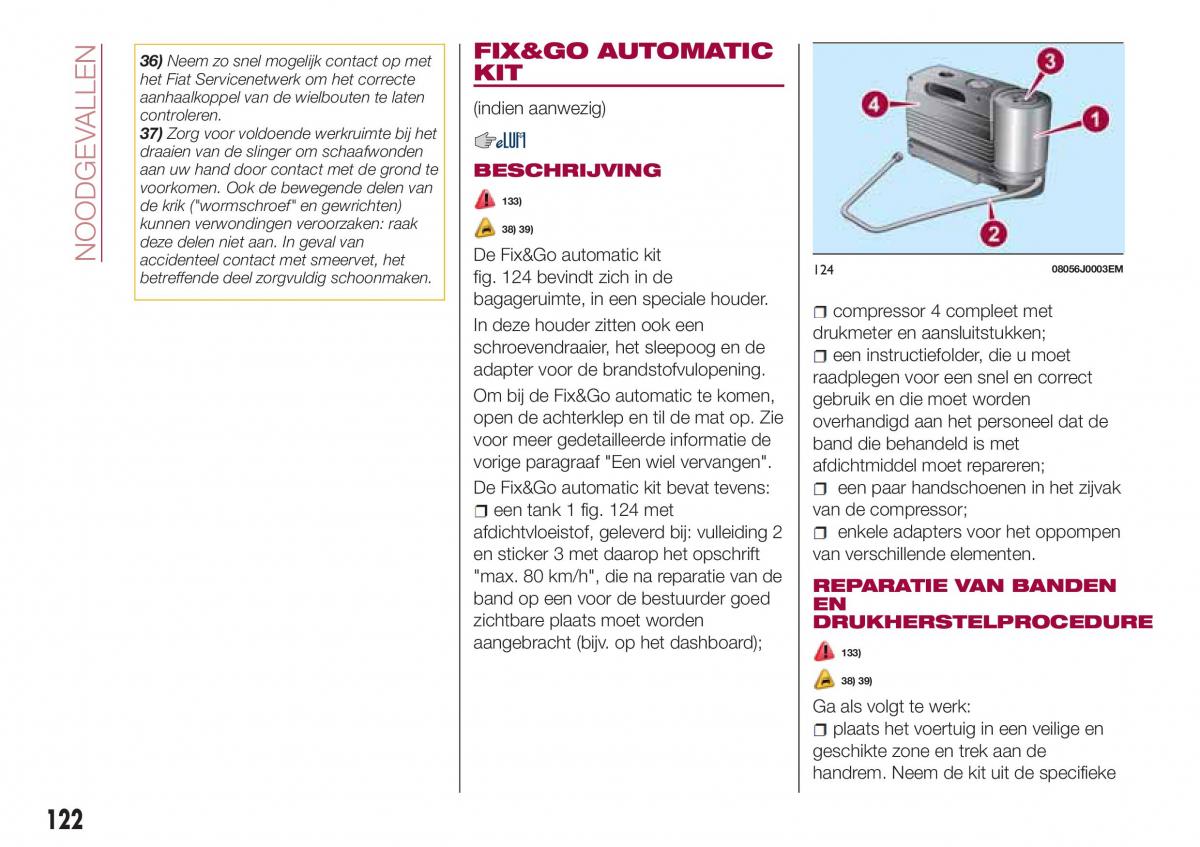 Fiat Tipo sedan handleiding / page 124