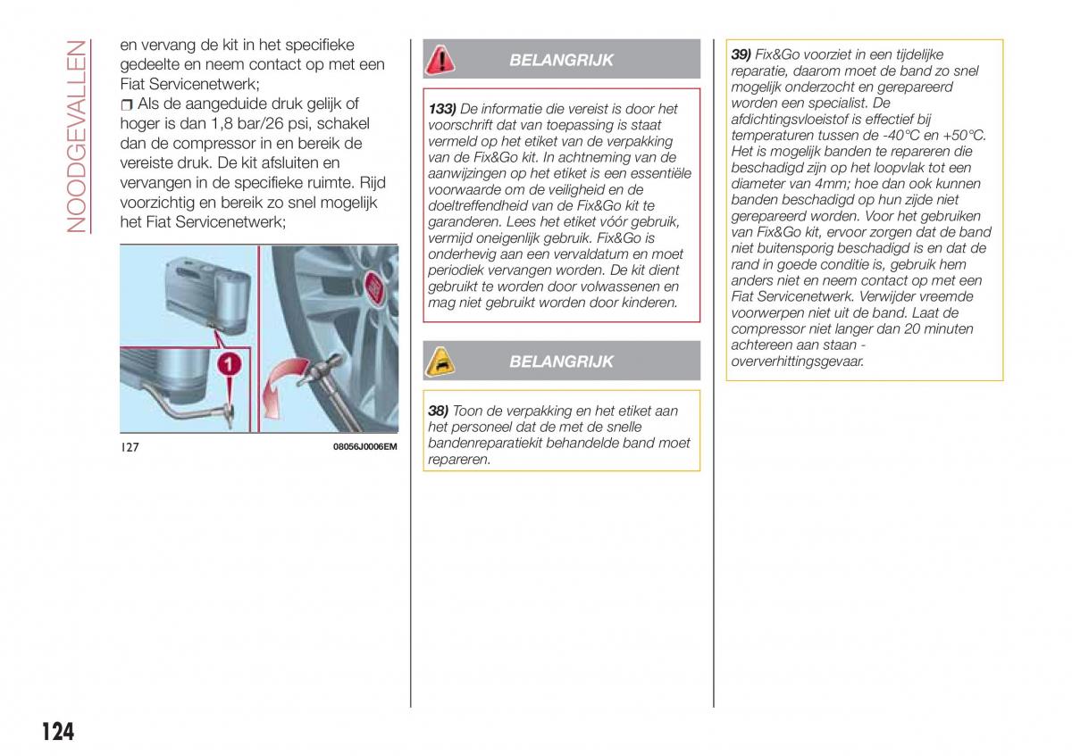 Fiat Tipo sedan handleiding / page 126