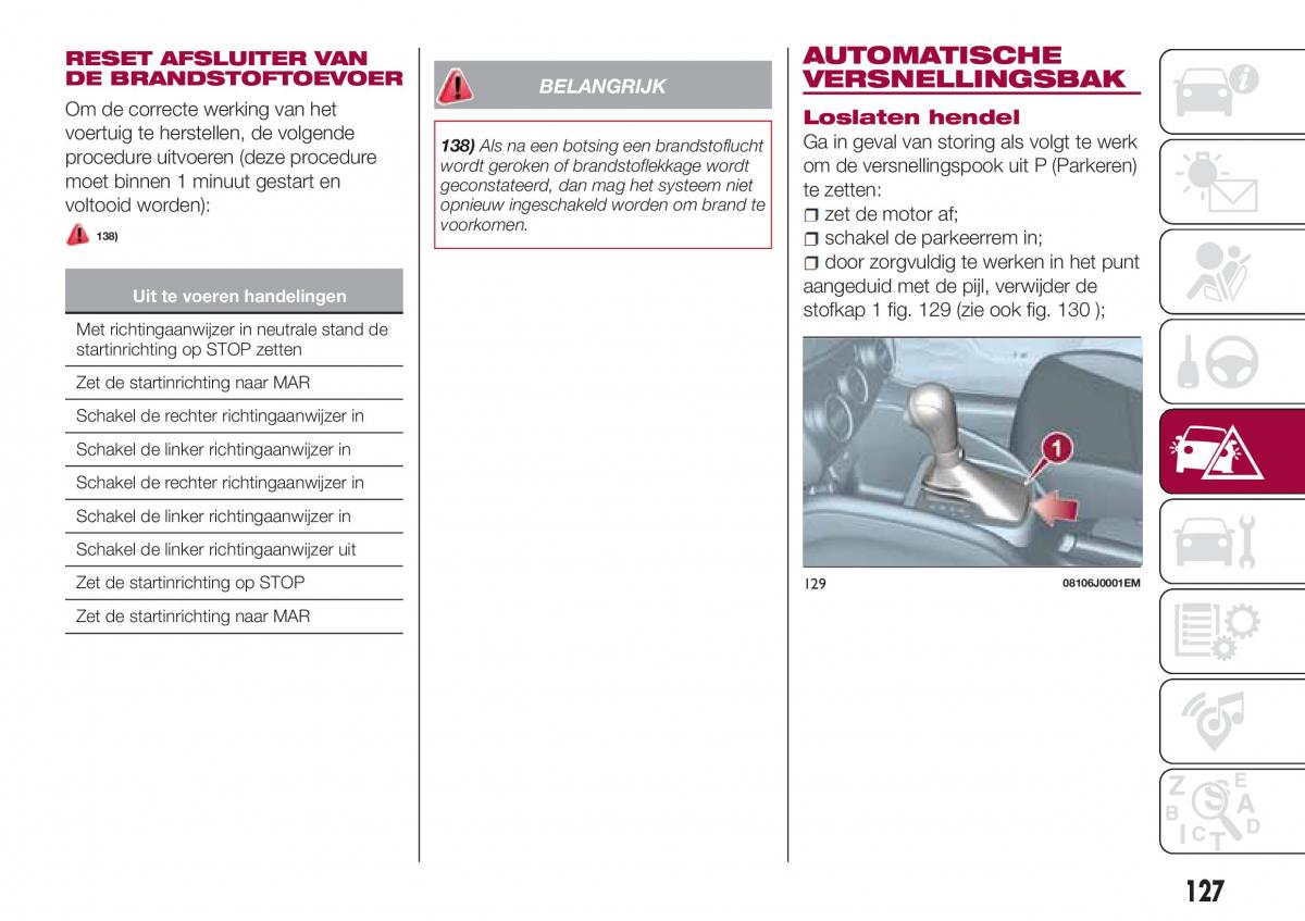 Fiat Tipo sedan handleiding / page 129