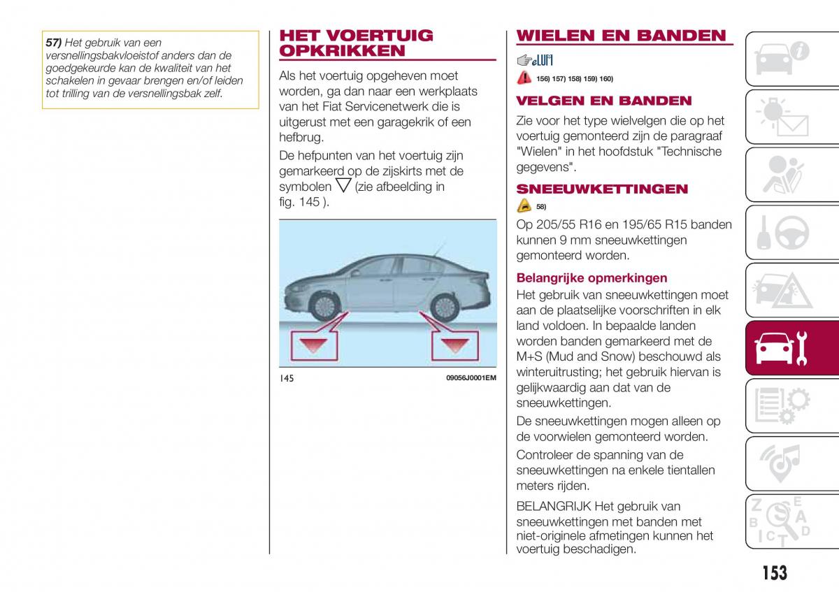 Fiat Tipo sedan handleiding / page 155