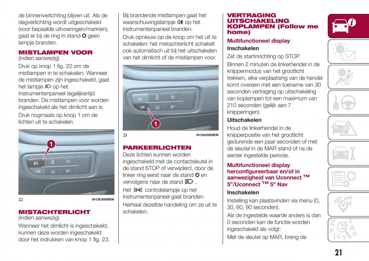 Fiat Tipo sedan handleiding / page 23