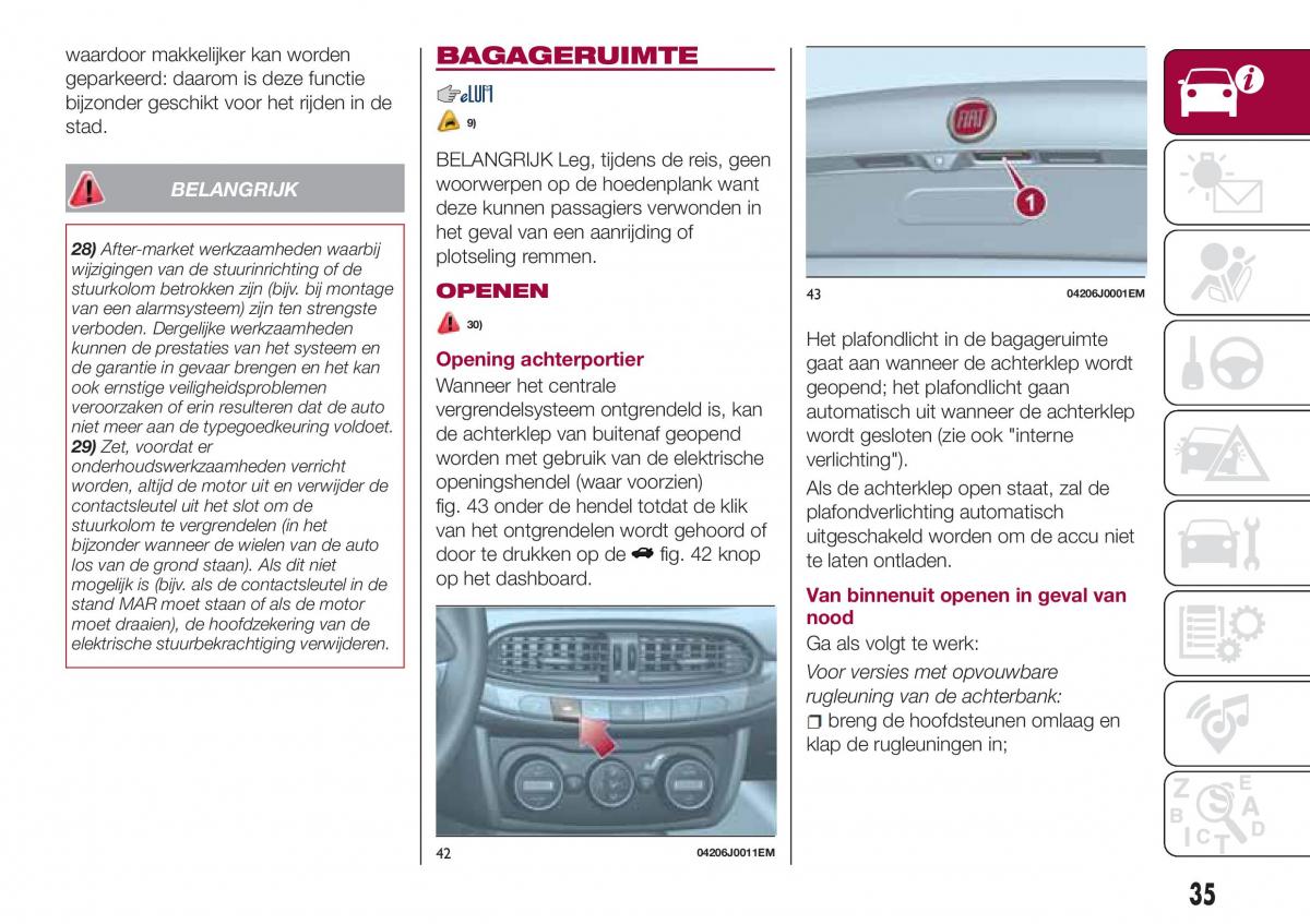 Fiat Tipo sedan handleiding / page 37