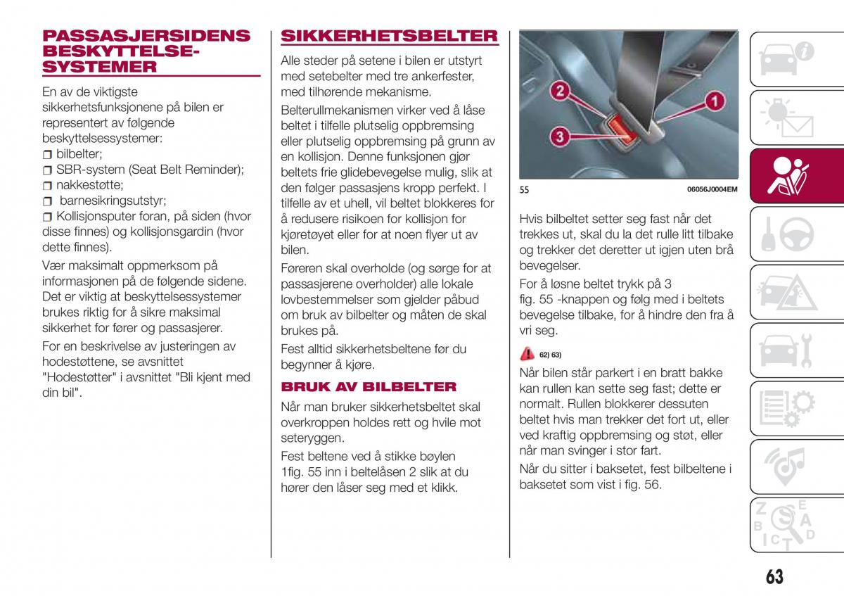 Fiat Tipo sedan bruksanvisningen / page 65